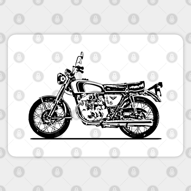 CB250 Super Sport Bike Sketch Art Magnet by DemangDesign